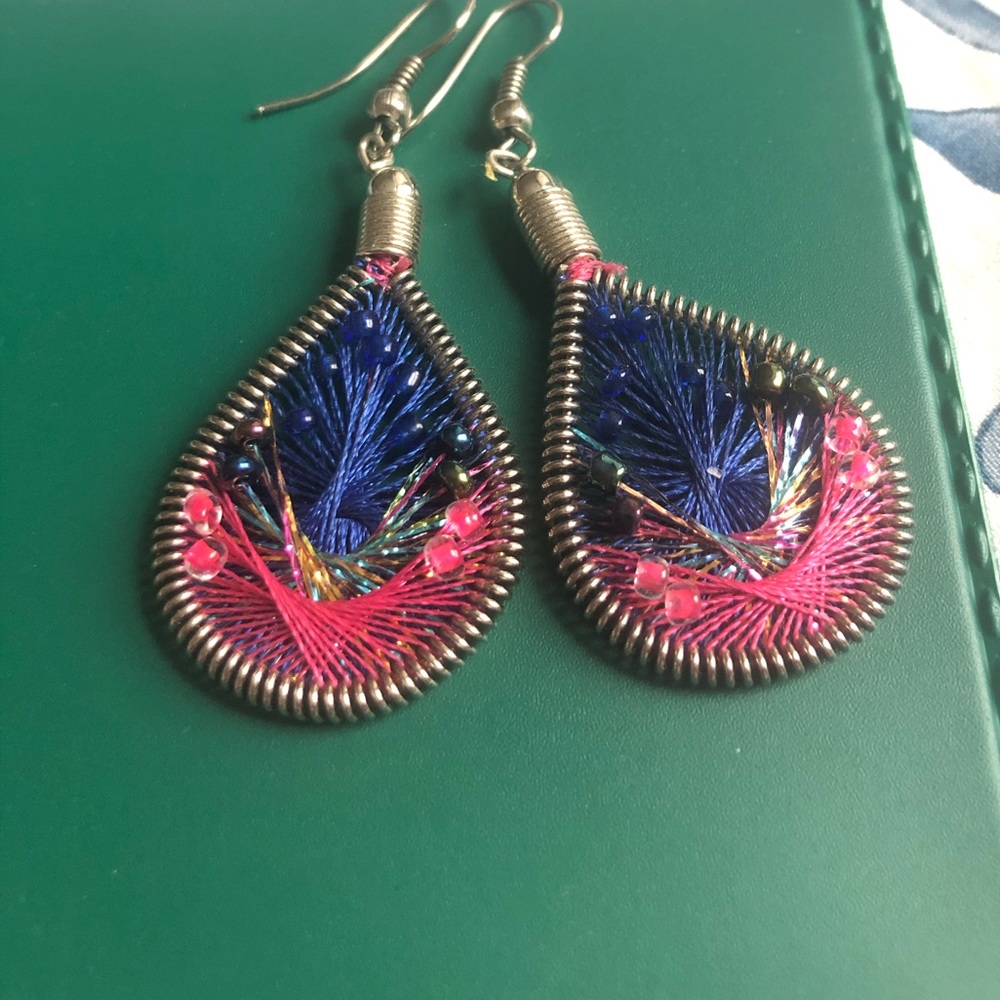 Cute peacock dangly earrings